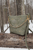 Quilted Daisy Purse- Sage Green Leather