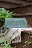 The Jolene Purse-  Juniper Green Suede