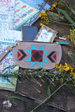 Barn Star Suede Leather Wristlet: Dogwood