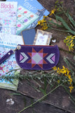 Barn Star Suede Leather Wristlet: Eggplant