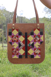 Patchwork Butterfly Leather Tote