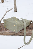Quilted Daisy Purse- Sage Green Leather
