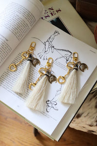 The Horse Lover Bag Charm: Gold with White Hair