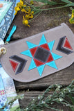 Barn Star Suede Leather Wristlet: Dogwood