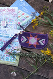 Barn Star Suede Leather Wristlet: Eggplant