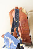The Stockyards Suede Leather Purse- Navy Blue
