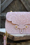 The Jennings Bag: Floral Embossed- Pink & Gold