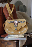 The Stockyards Suede Leather Purse- Buckskin