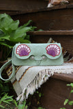 Seaside Purse- Mint Suede
