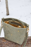 Quilted Daisy Purse- Sage Green Leather