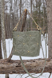 Quilted Daisy Purse- Sage Green Leather