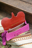 The Jolene Purse- Magenta Suede