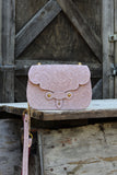 The Jennings Bag: Floral Embossed- Pink & Gold