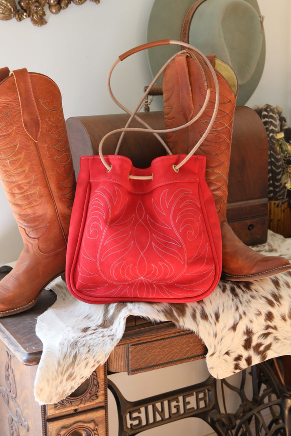 The Chatham Purse: Red Suede