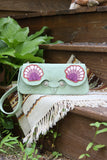Seaside Purse- Mint Suede