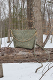 Quilted Daisy Purse- Sage Green Leather