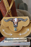 The Stockyards Suede Leather Purse- Buckskin