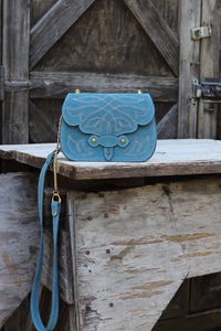 The Jennings Bag: Medium Blue Suede