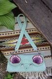 Seaside Purse- Mint Suede