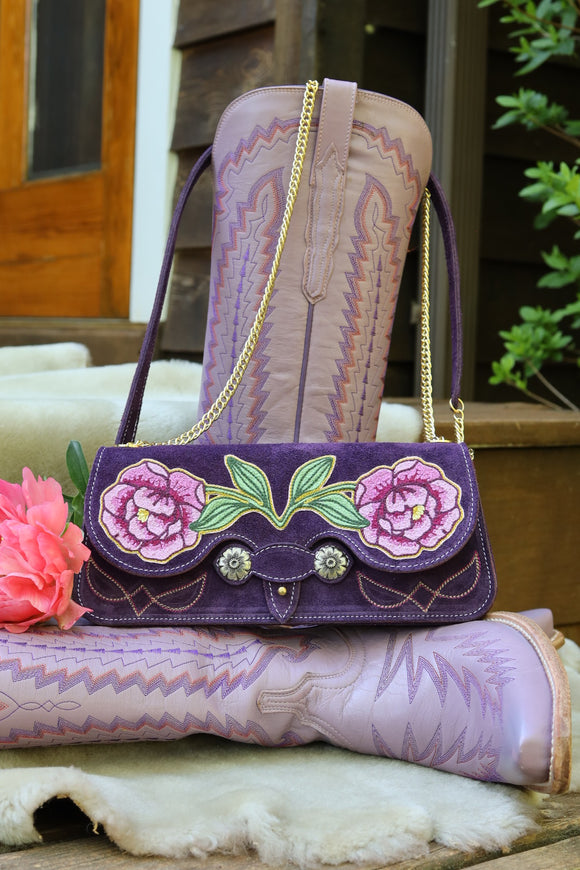 Peony  Purse- Eggplant