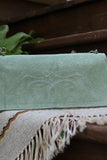 Seaside Purse- Mint Suede