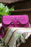 The Jolene Purse- Magenta Suede